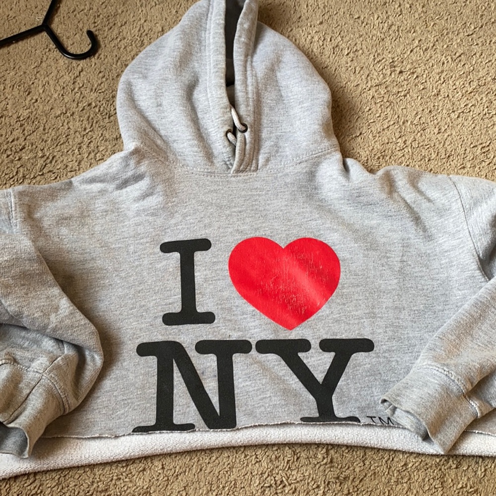 cropped new york hoodie